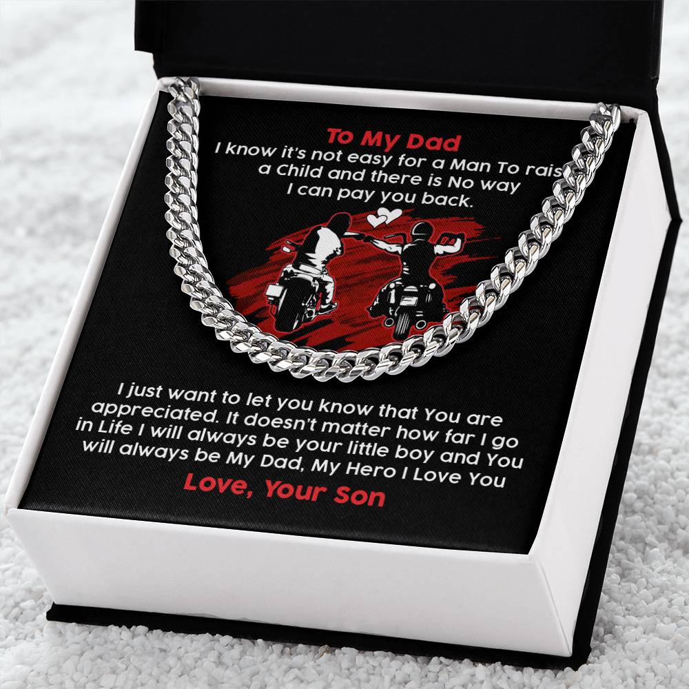To My Biker Dad - Cuban Link Chain