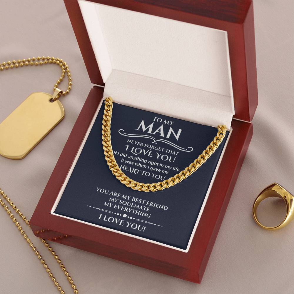 Romantic Gift For Him Chain Necklace Gift For Him Promise Necklace Gift To My Man Birthday Gift For Boyfriend Annivers Cuban Link Chain