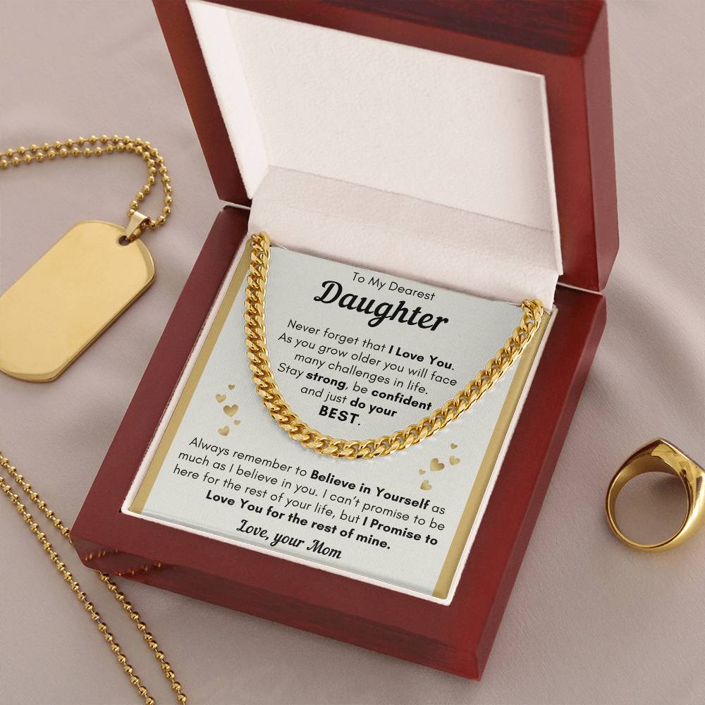 Daughter Just Do Your Best - Cuban Link Chain - Clm22