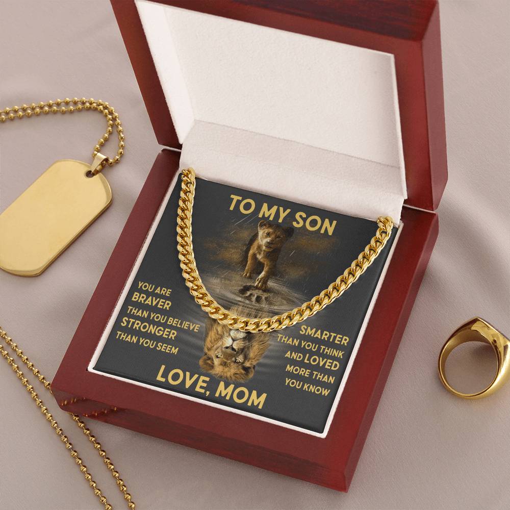 To My Son - Love Mom Cuban Link Chain