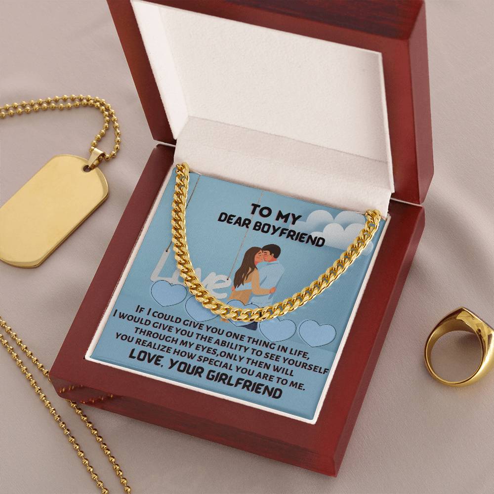 To My Dear Boyfriend Cuban Link Chain