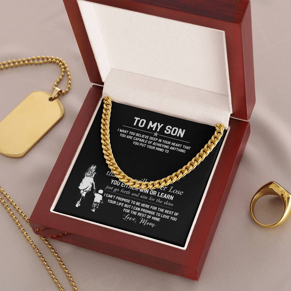 To My Son Cuban Link Chain Necklace
