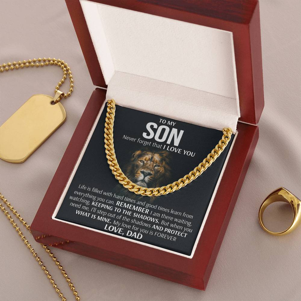 To My Son - Keeping To The Shadows Cuban Link Chain Necklace