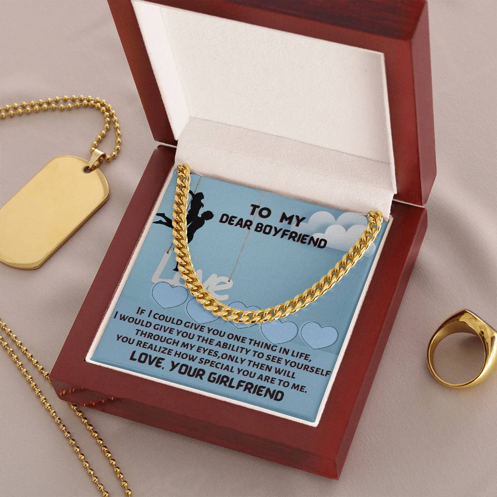 To My Dear Boyfriend Cuban Link Chain