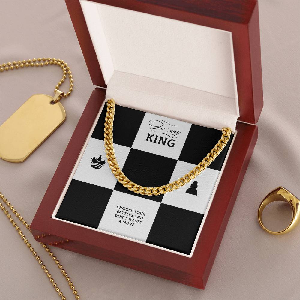 To My King Cuban Link Chain Gift To Husband Boyfriend Fiancé Gifts For Him Men Chain Necklaces