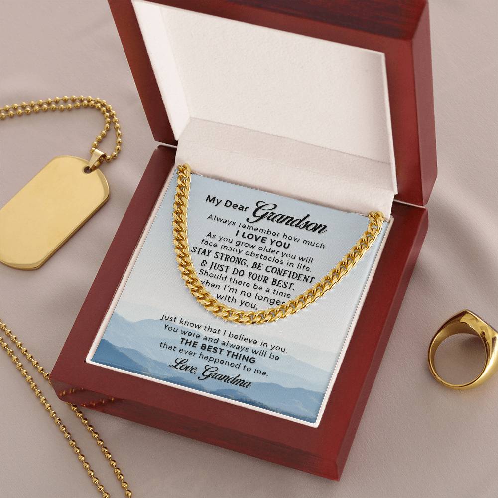 To My Grandson ?? Cuban Link Chain Necklace