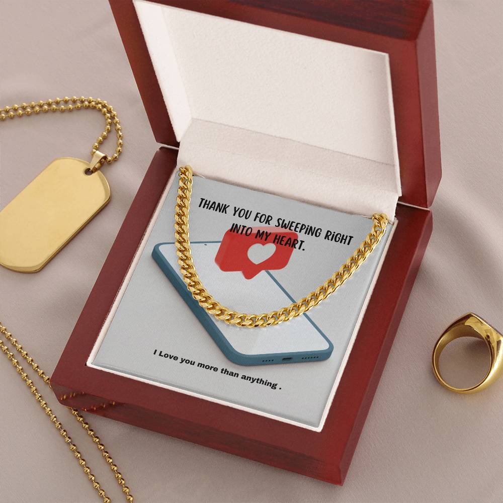 Swipe Right ! You Bet! A Masculine Cuban Chain For Your Sweetie! Cuban Link Chain