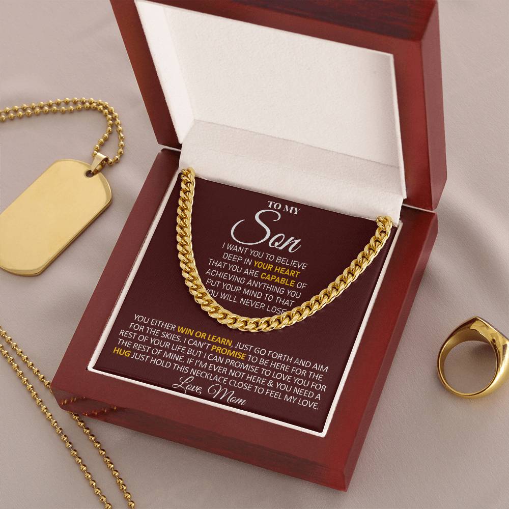 To My Son - Feel My Love From Mom - Cuban Link Chain
