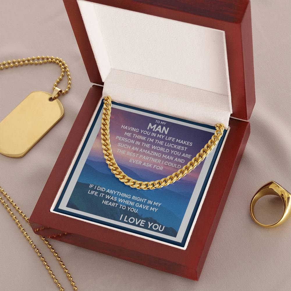 I Gave My Heart To You Cuban Link Chain Necklace Mountain View Edition