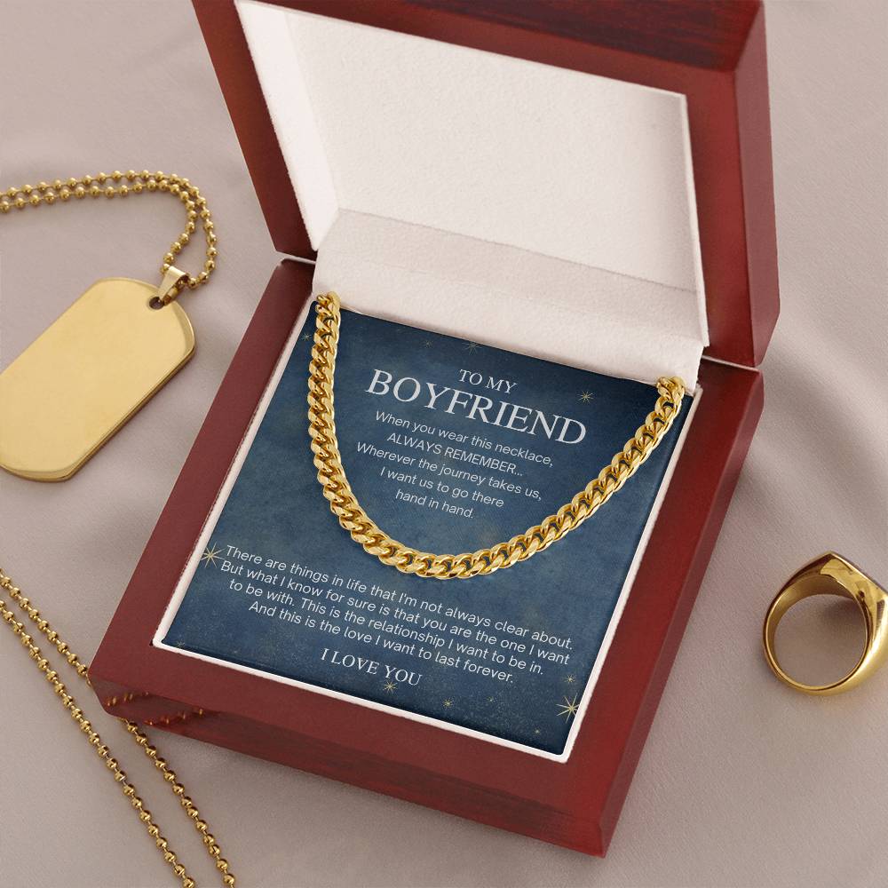 To My Boyfriend Starry Night Cuban Chain Necklace Cuban Link Chain
