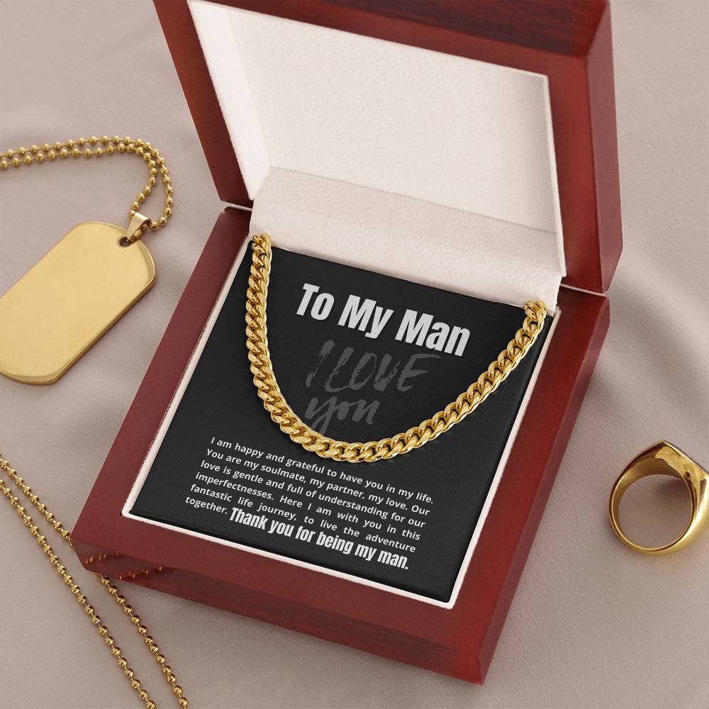 To My Man - Our Life Journey Together - Unique Necklace Gift Cuban Link Chain