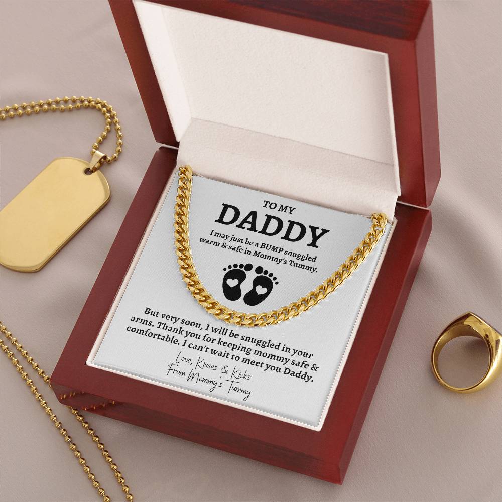 New Dad Father'S Day Gift First Time New Dad Gift New Daddy Gift From Bump Daddy To Be Cuban Chain Gift From Baby Cuban Link Chain