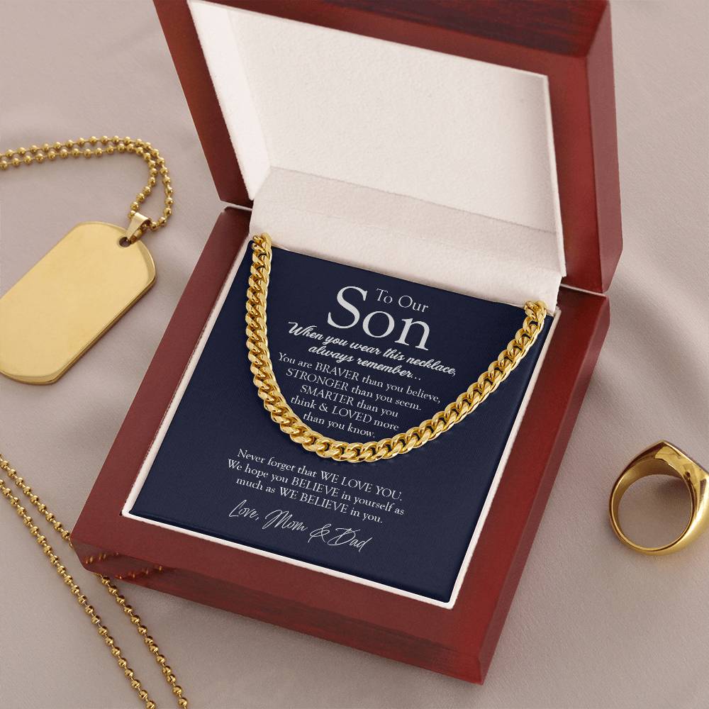 To Our Son Gift From Mom And Dad Graduation Gift For Son Birthday Gift Son Graduation Gifts Cuban Link Chain