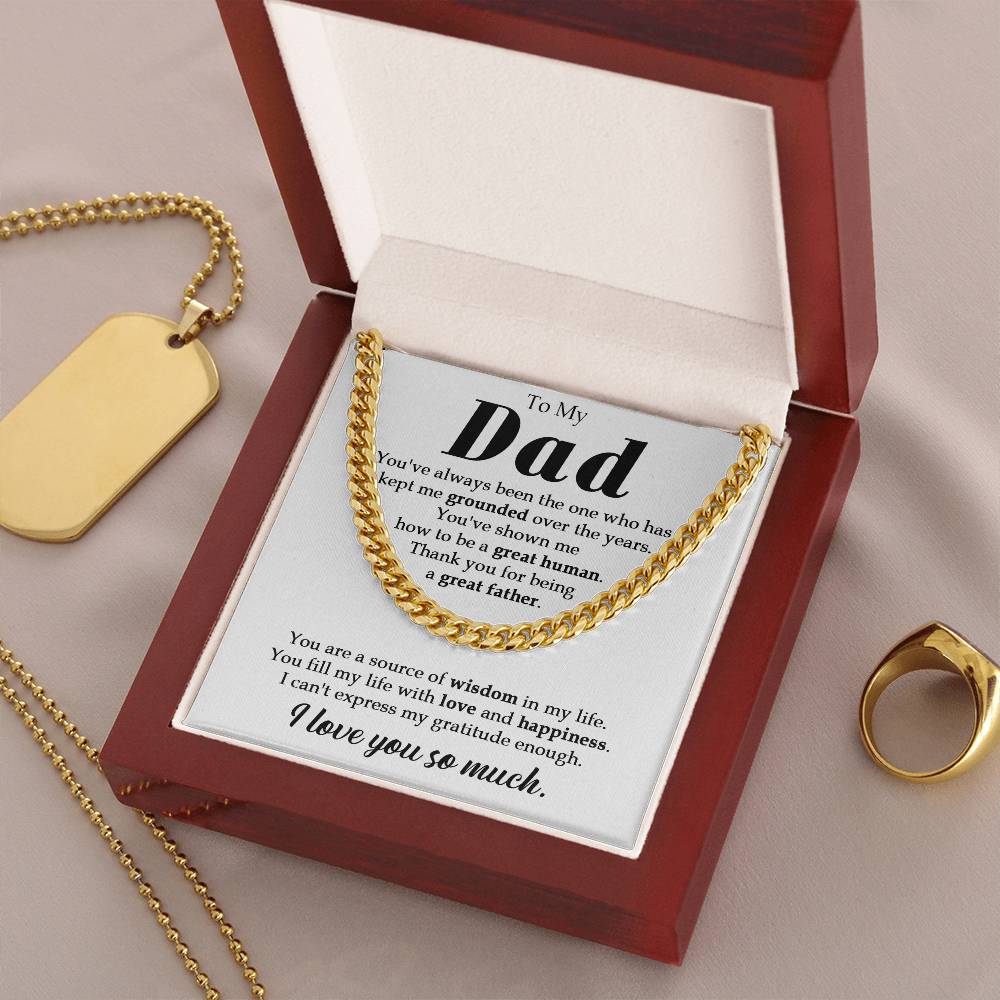 To My Dad Cuban Chain Necklace Gifts For Dad From Daughterson Fathers Day Gift Dad Birthday Gift Cuban Link Chain