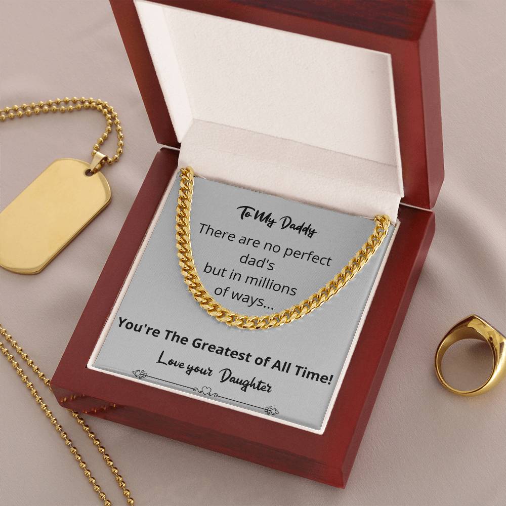 Greatest Of All Time Cuban Link Chain Gift For Fathers Day From Daughter