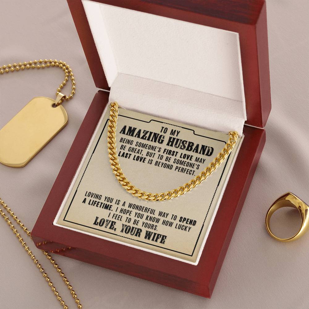 To My Amazing Husband - Cuban Link Chain Necklace