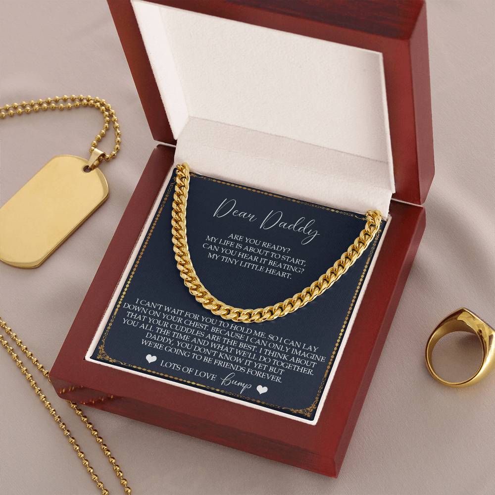 Daddy To Be Keepsake Gift From Baby Bump Gift For New Dad From Baby Father's Day Gift Pregnancy Reveal Daddy To Be To Cuban Link Chain