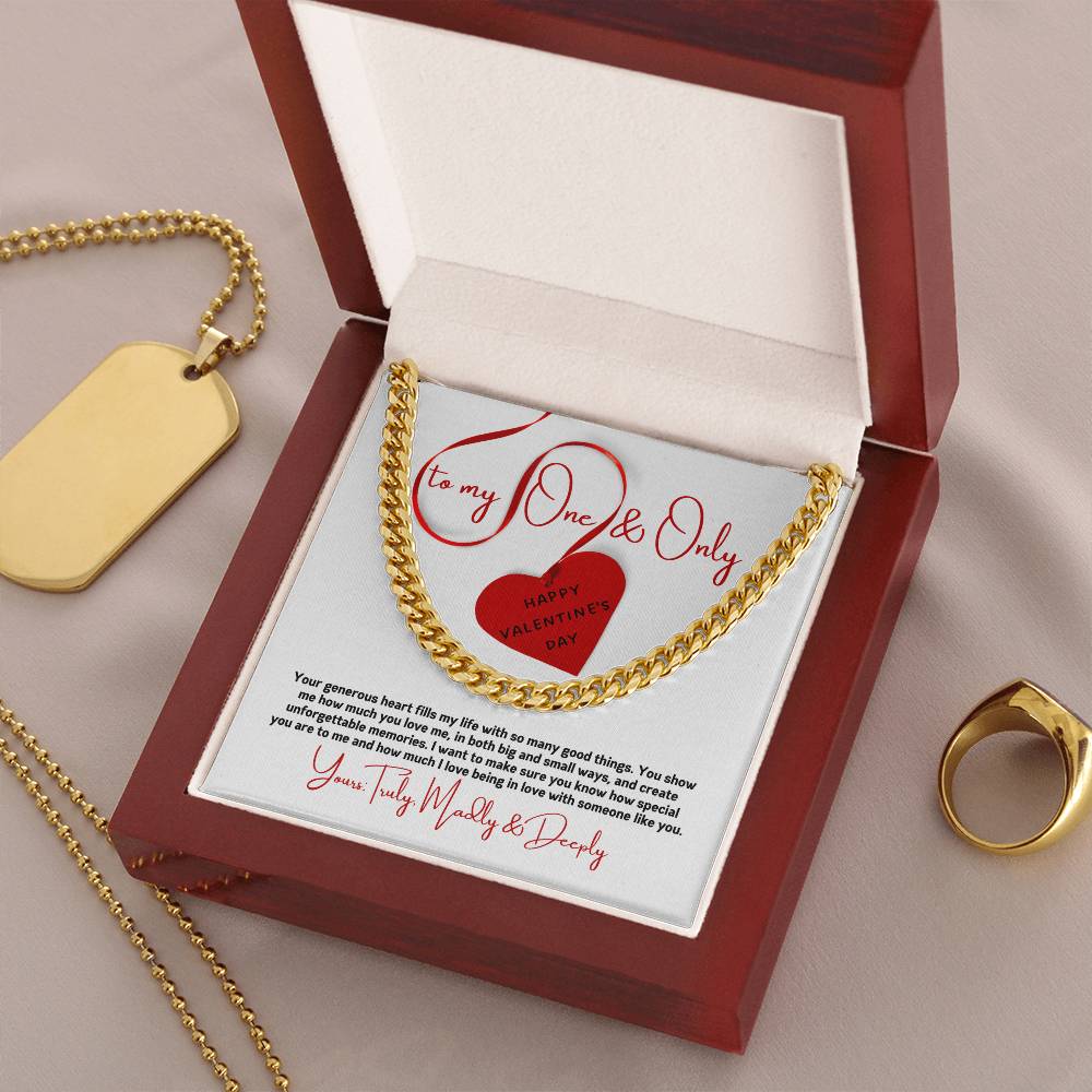 Valentine Gift For Husband Cuban Link Chain Men Valentines Day Gift Long Distance Heavy Chain Necklace Romantic Gift F