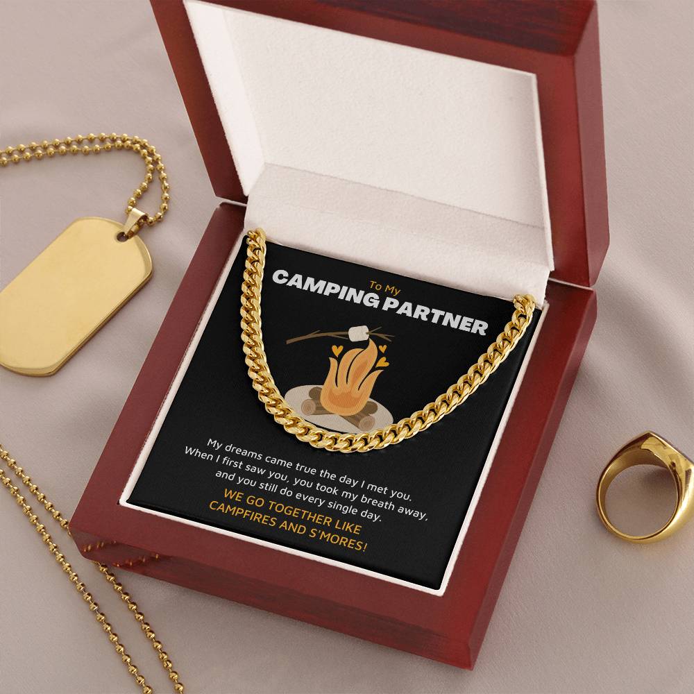 To My Camping Partner - Chain Necklace Cuban Link Chain