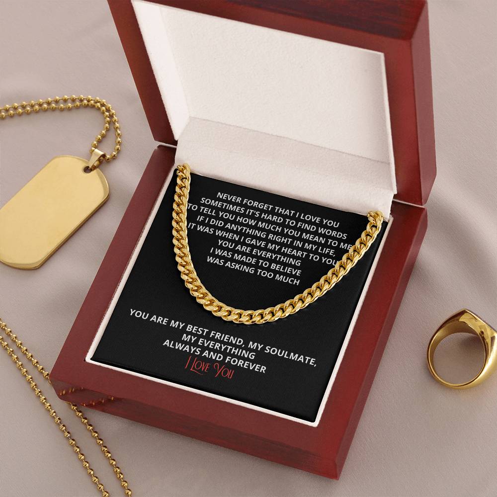 To Boyfriend For My Husband Son Birthday Grandson Gift Gold Silver Cuban Chain Anniversary Just Because Christmas Stoc Cuban Link Chain