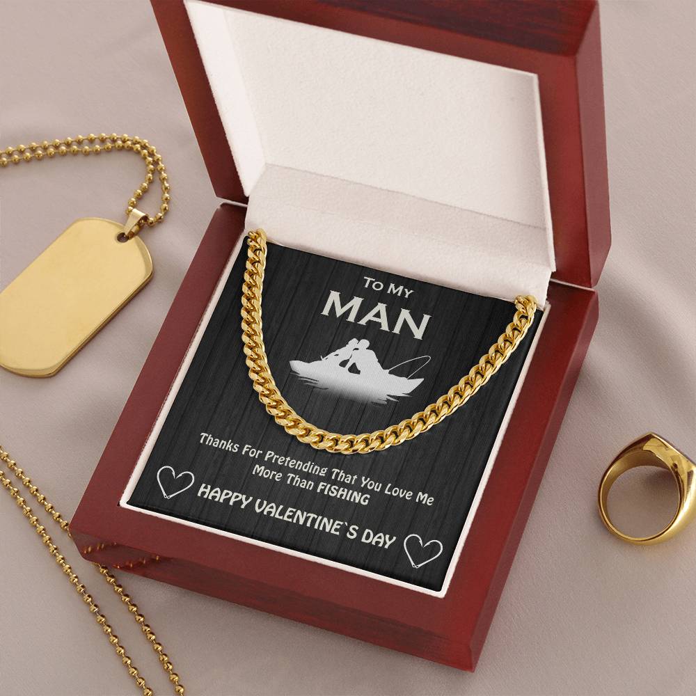 To My Man Cuban Chain Necklace For Your Valentine Cuban Link Chain