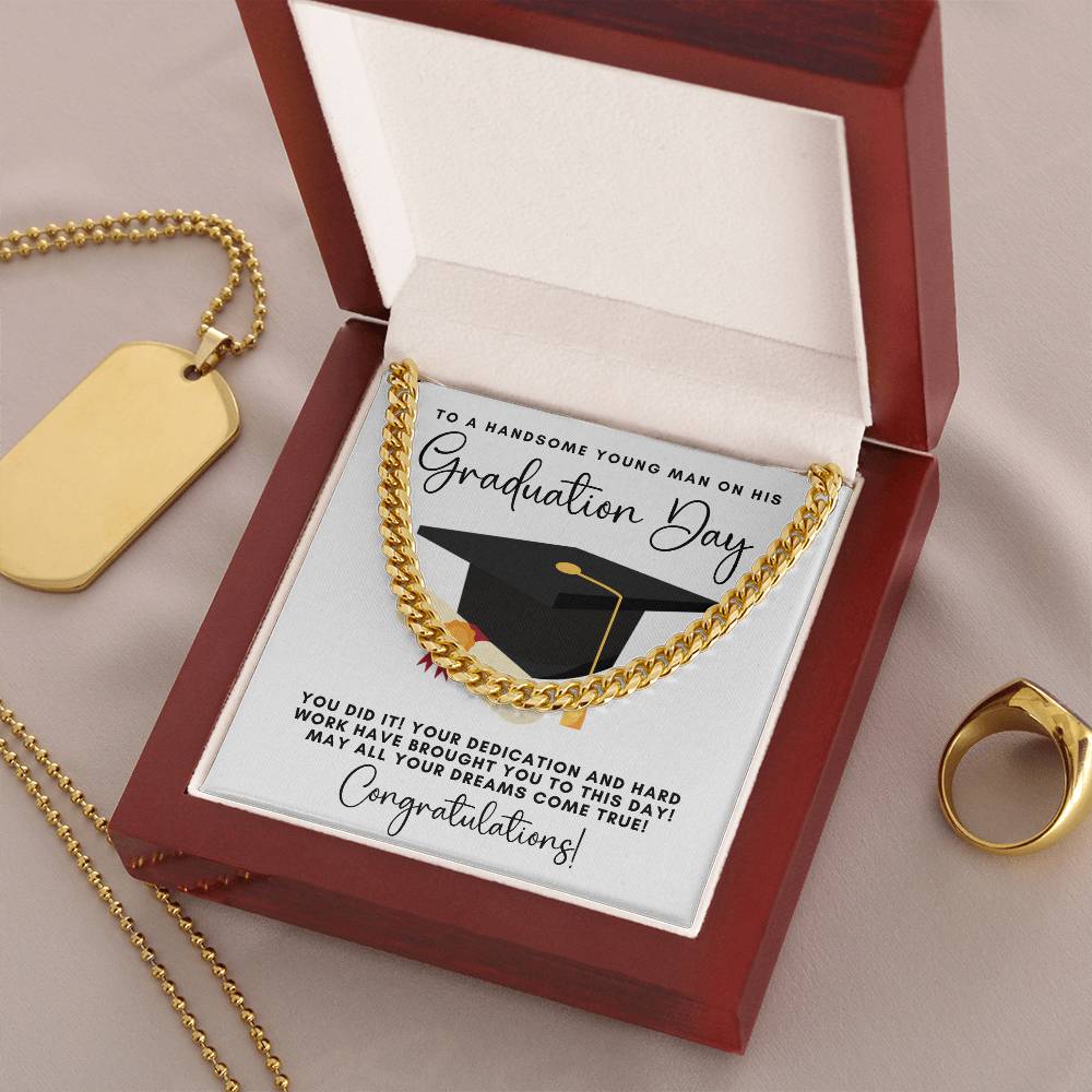 Graduation Gift Necklace Graduation Gift For Him College Graduation High School Senior Graduation Class Of 2022 Cuban Link Chain