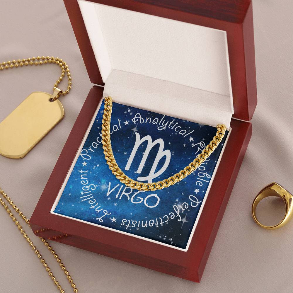 Cuban Link Chain Necklace - Virgo Theme