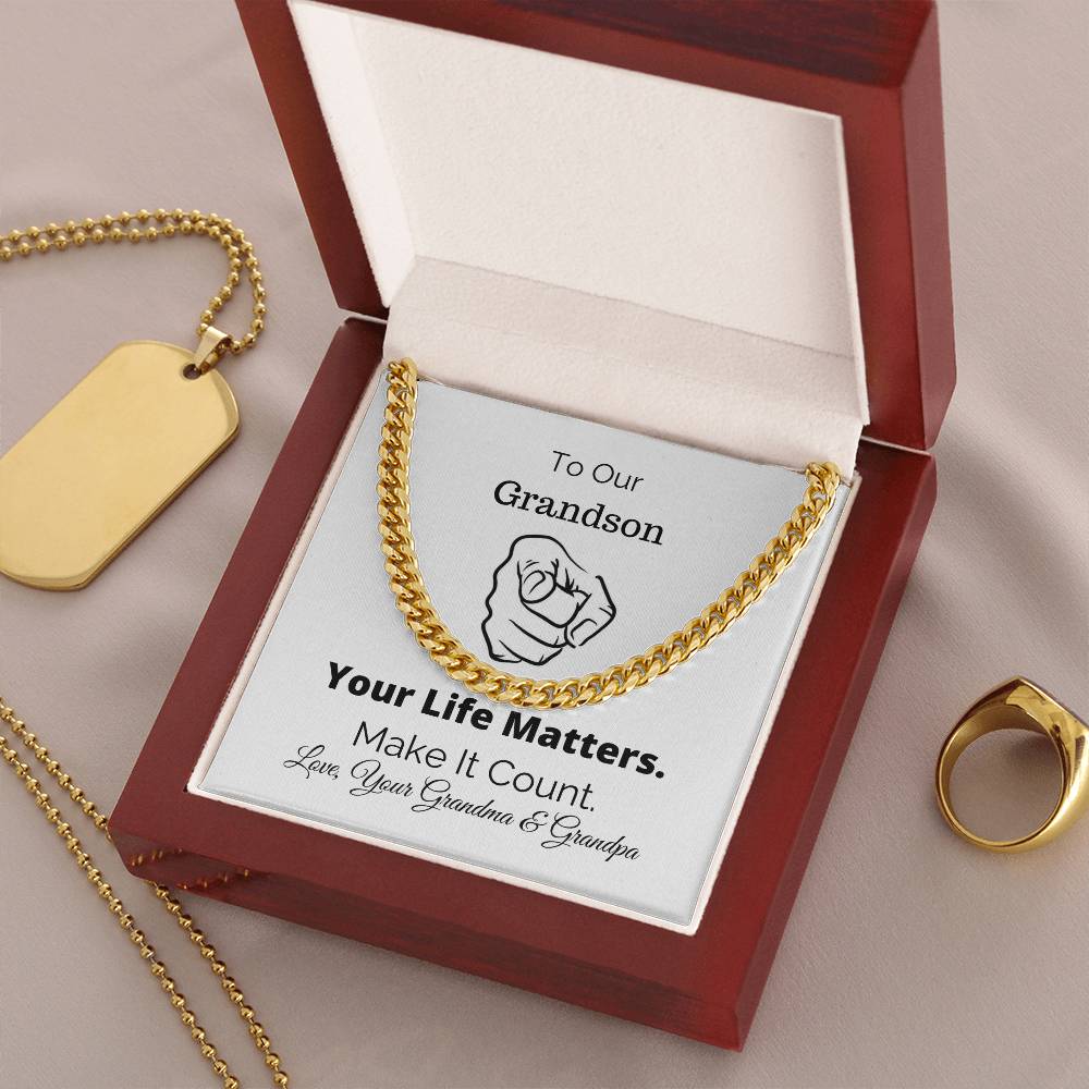 Gifts For Grandson Grandson Gift All Lives Matter Police Lives Matter Motivational Quotes Christian Gifts Sentimental Cuban Link Chain