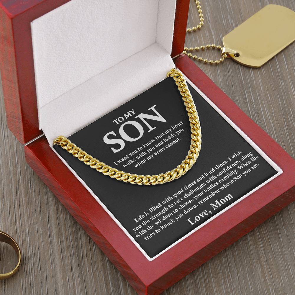 To My Son Chain Necklace Gift For Son From Mom Son Birthday Gift Graduation Jewelry Gift Cuban Link Chain