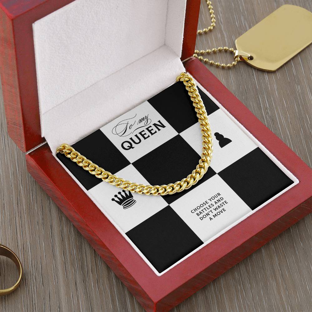 To My Queen Cuban Link Chain