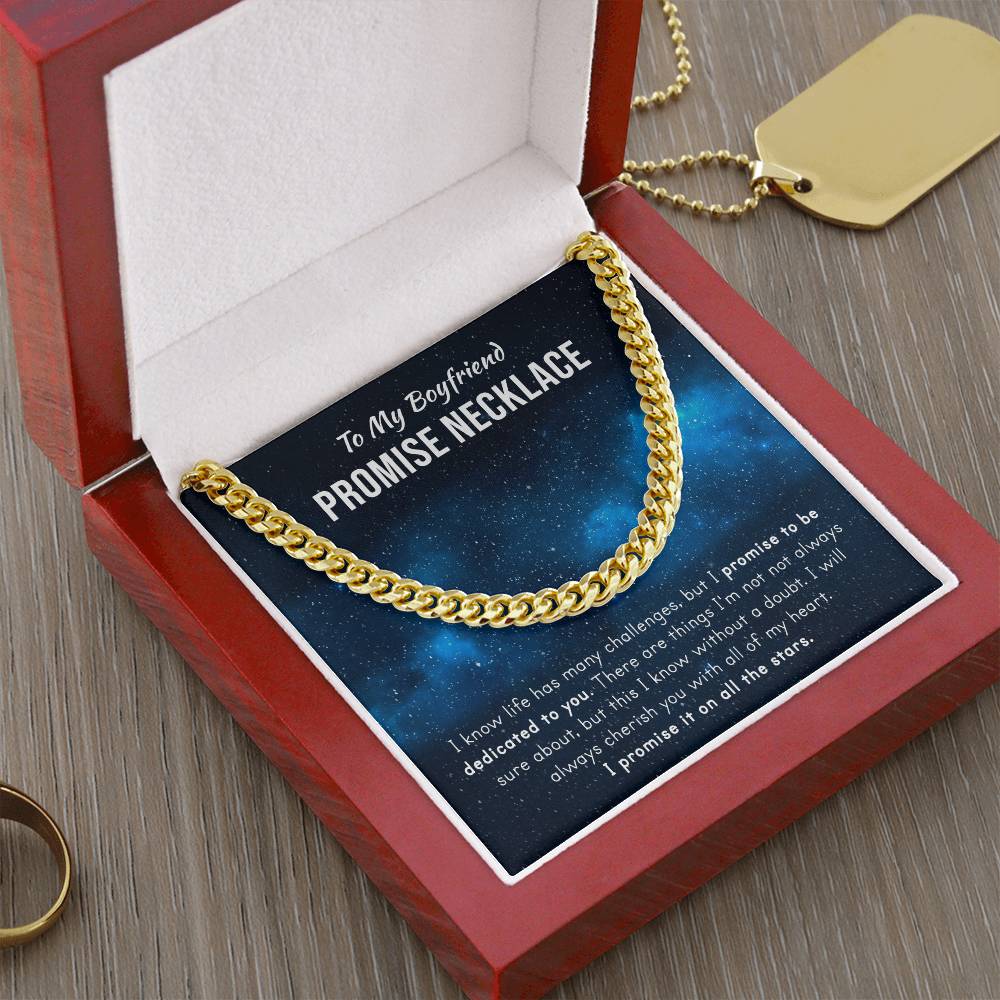 Promise Necklace For Him - Christmas Gift Cuban Link Chain