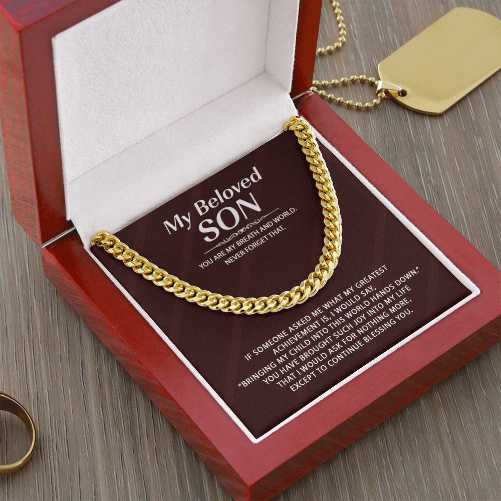 Link Chain For Son - You Are My Breath And World Cuban Link Chain