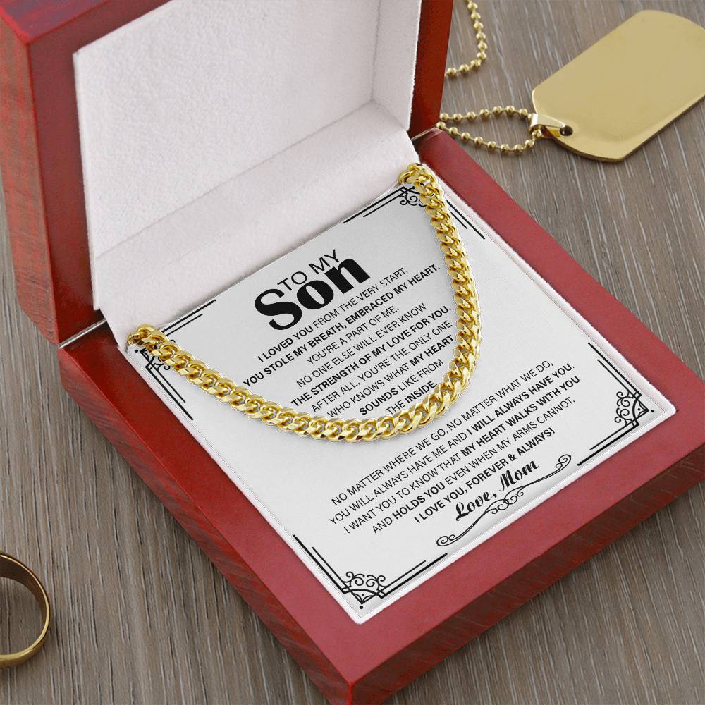 To My Son Chain Necklace Gift For Son From Mom Mother To Son Jewelry Gift Cuban Chain Necklace For Men Son Birthday Gr Cuban Link Chain
