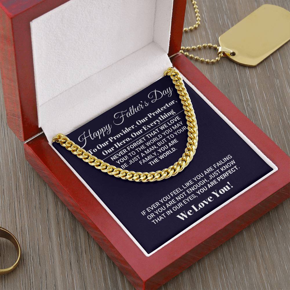 Our Everything Father's Day Necklace Cuban Link Chain