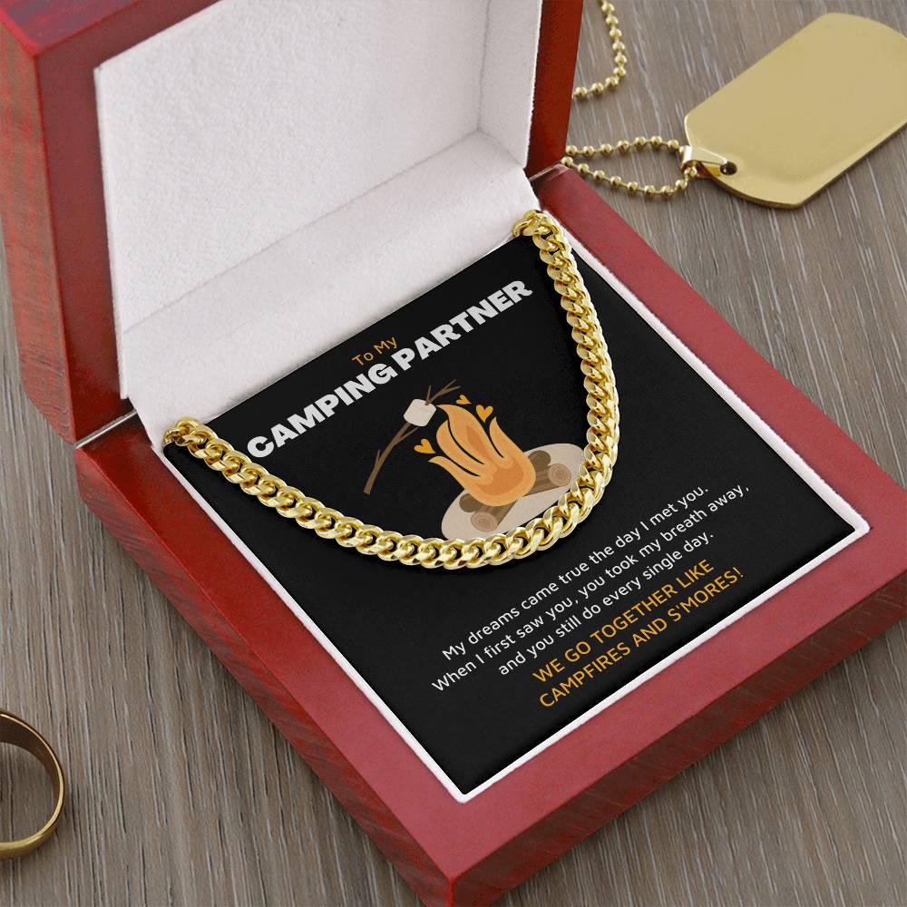 To My Camping Partner - Chain Necklace Cuban Link Chain