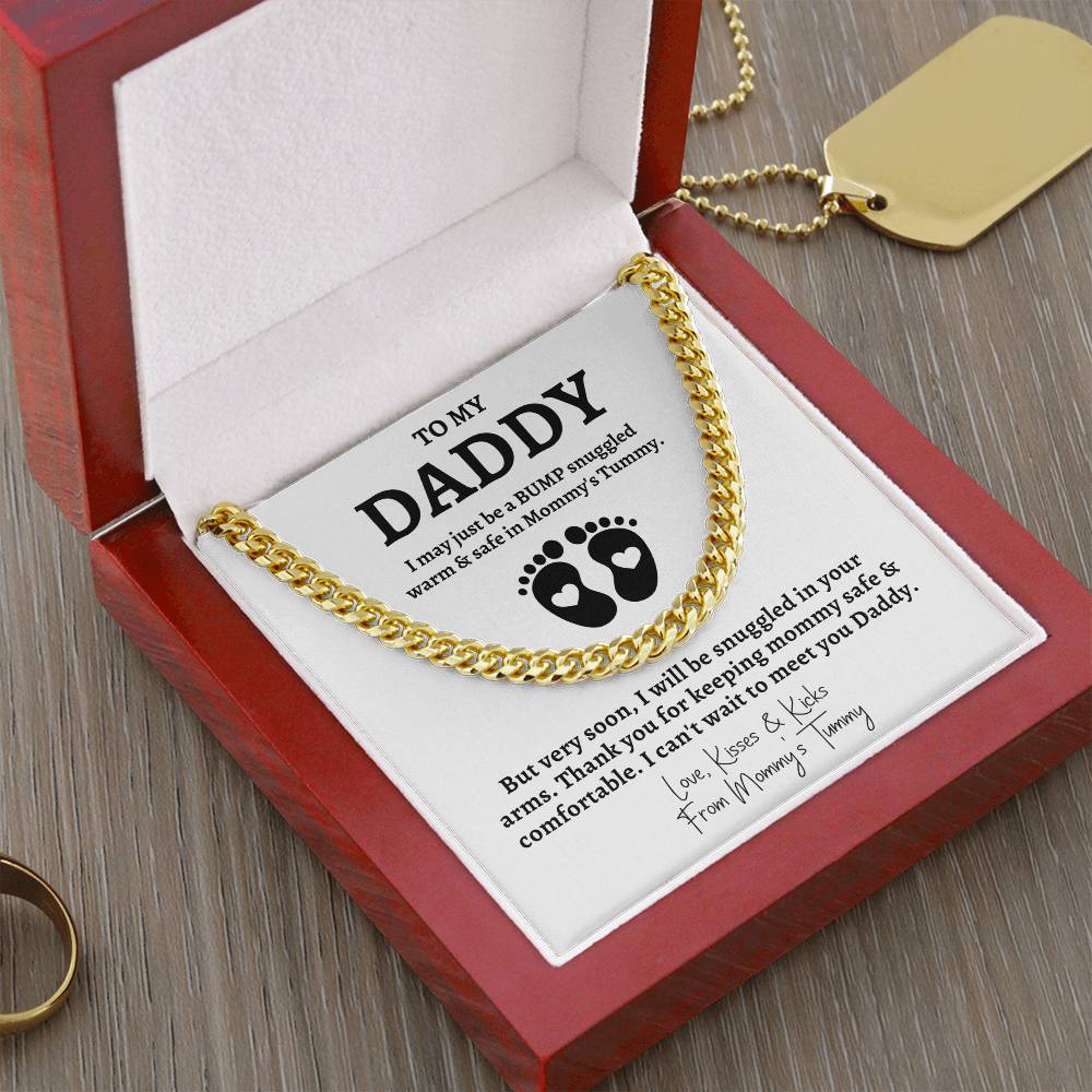 New Dad Father'S Day Gift First Time New Dad Gift New Daddy Gift From Bump Daddy To Be Cuban Chain Gift From Baby Cuban Link Chain
