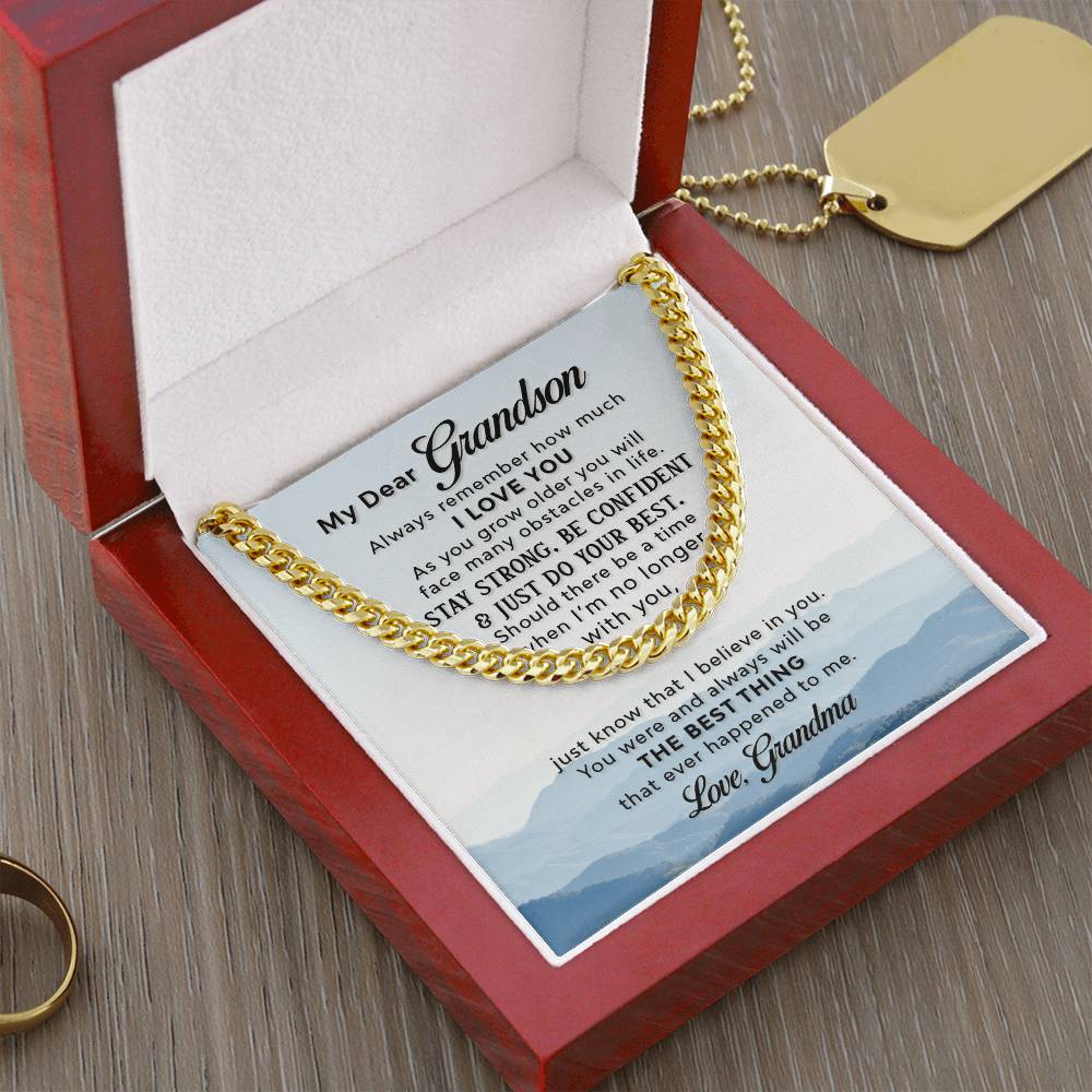 To My Grandson ?? Cuban Link Chain Necklace