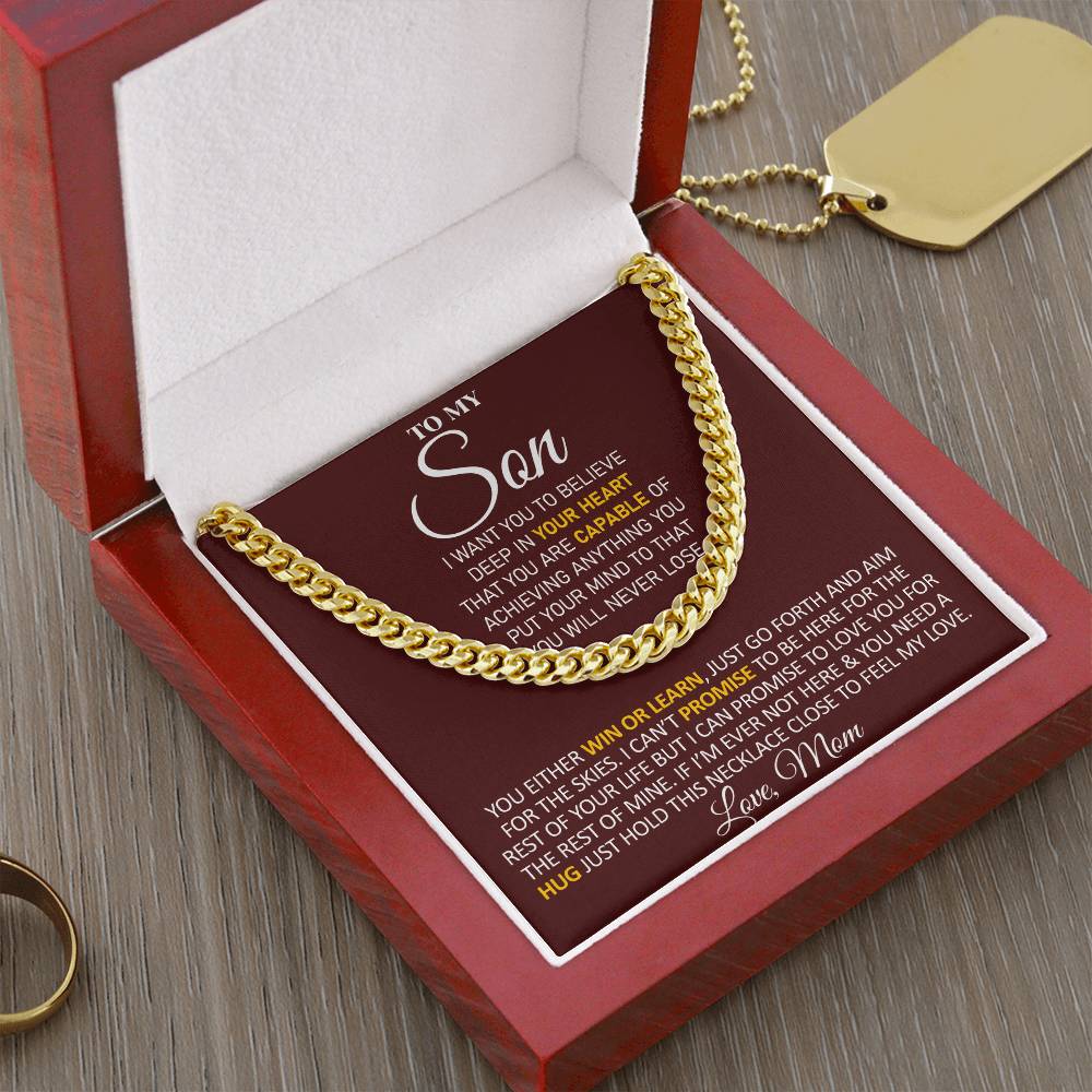 To My Son - Feel My Love From Mom - Cuban Link Chain