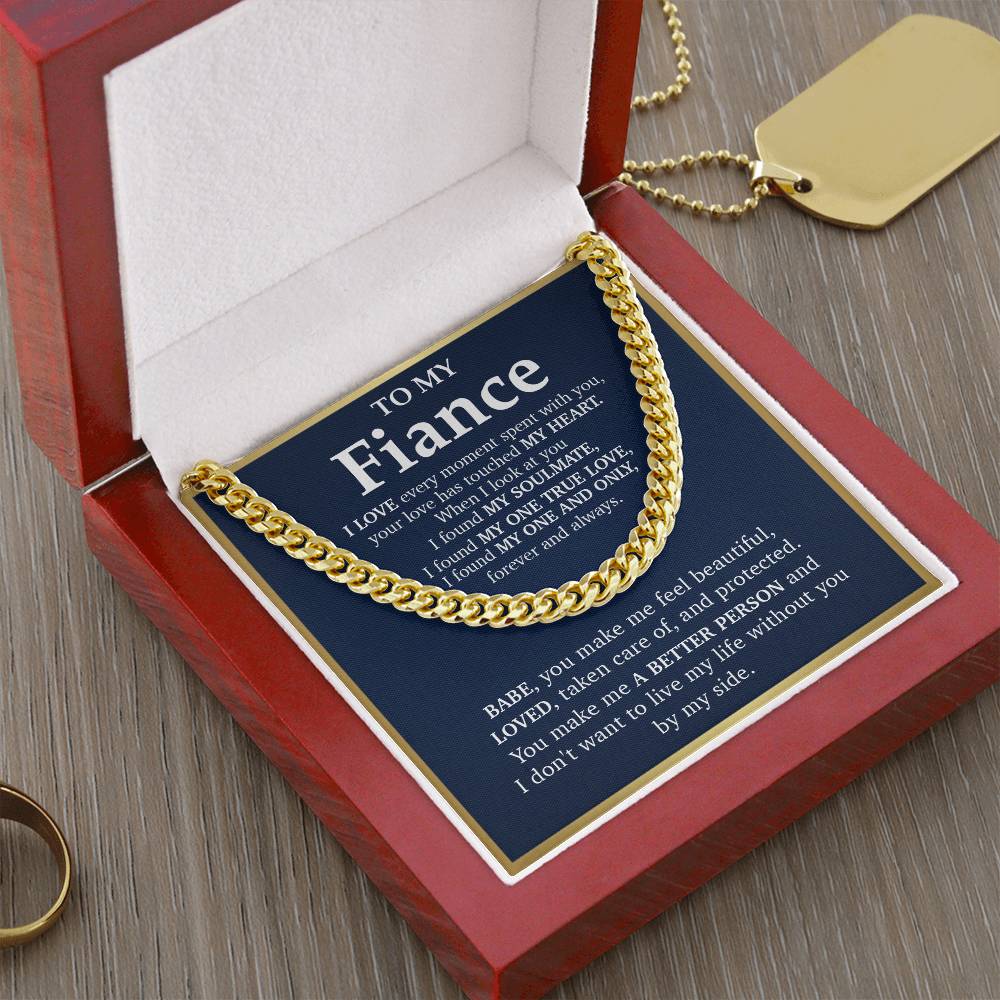 Cuban Link Chain Necklace Gift For Fiance