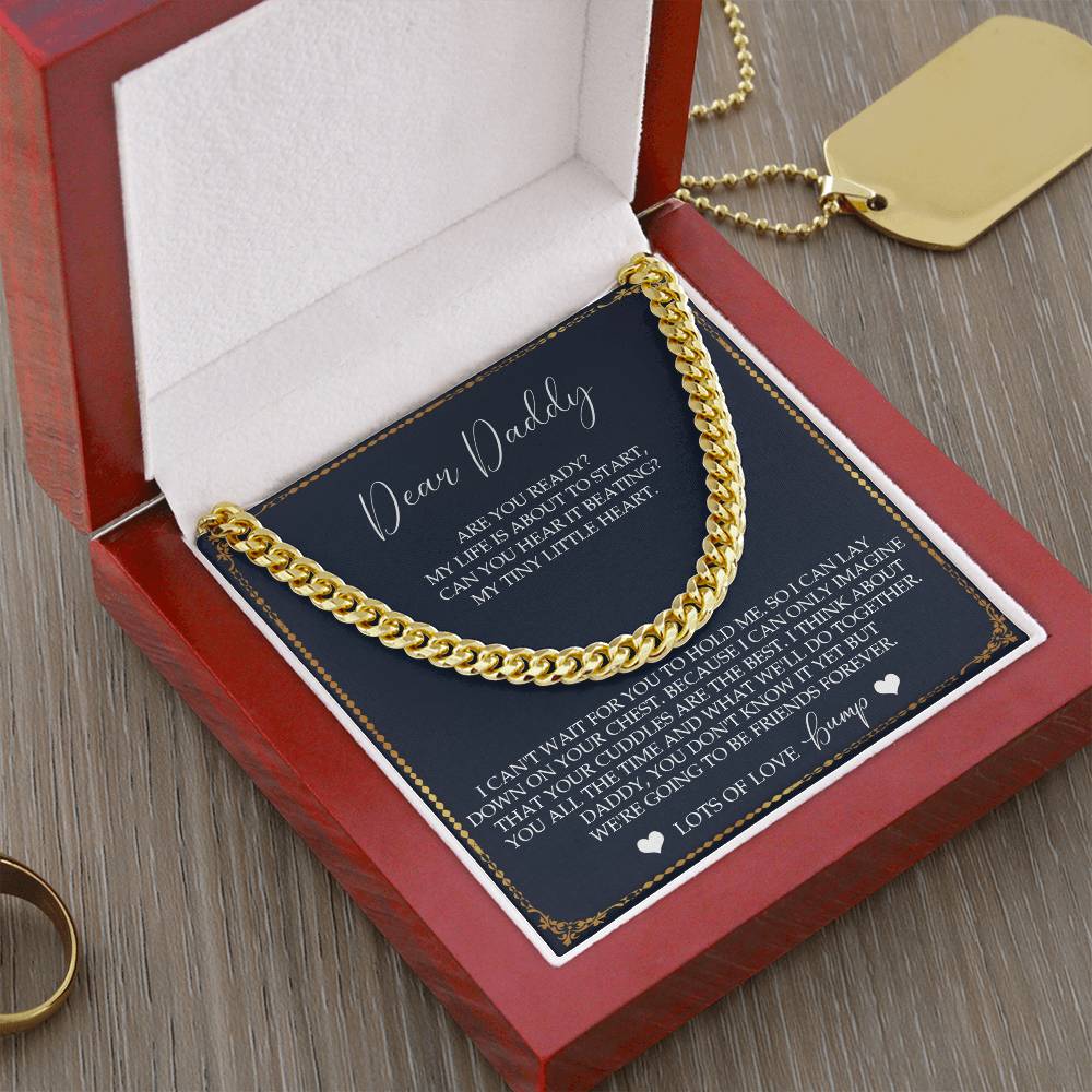 Daddy To Be Keepsake Gift From Baby Bump Gift For New Dad From Baby Father's Day Gift Pregnancy Reveal Daddy To Be To Cuban Link Chain