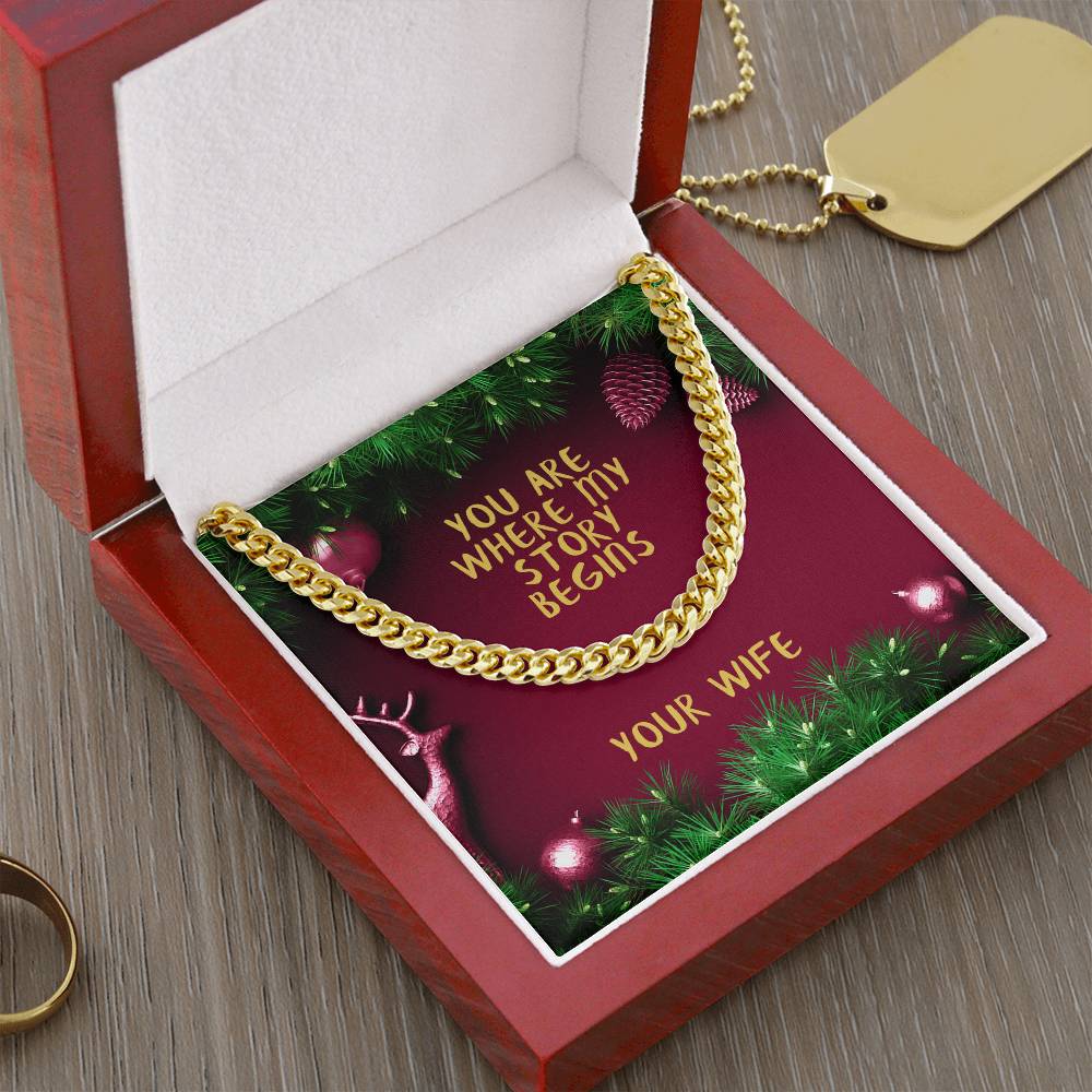 My Husband You Are Where My Story Begins Cuban Link Chain