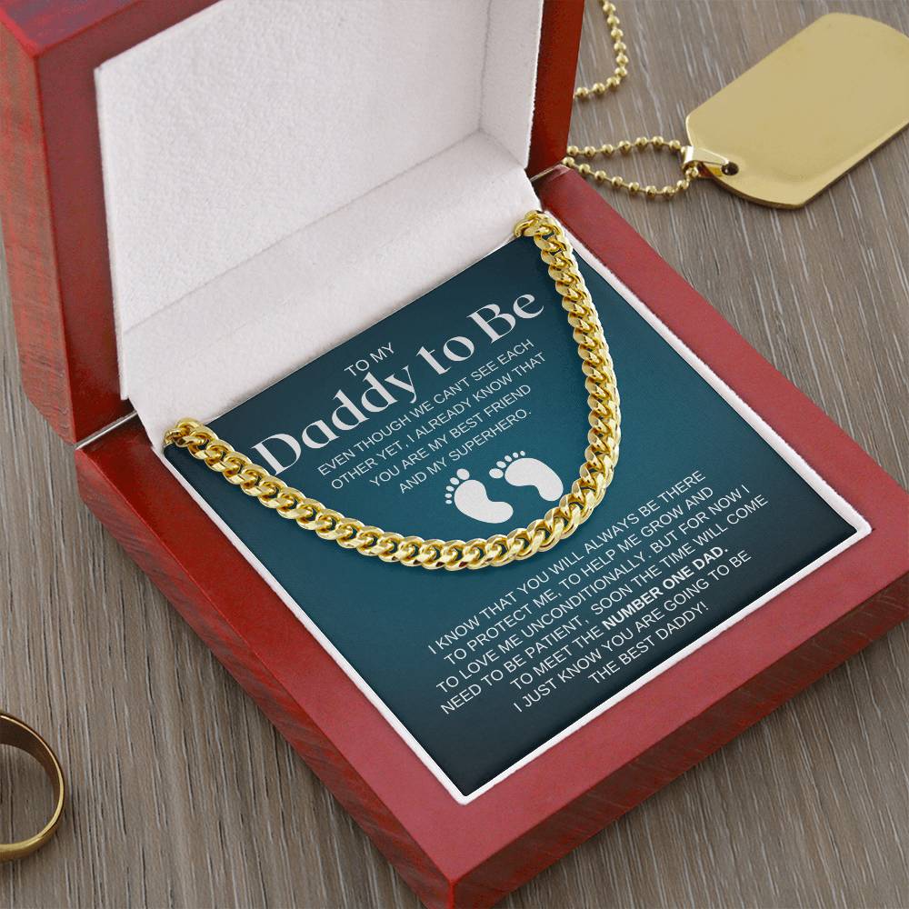 Daddy To Be Cuban Chain Necklace Daddy Necklace Fathers Day Gift Dad To Be Birthday Cuban Link Chain