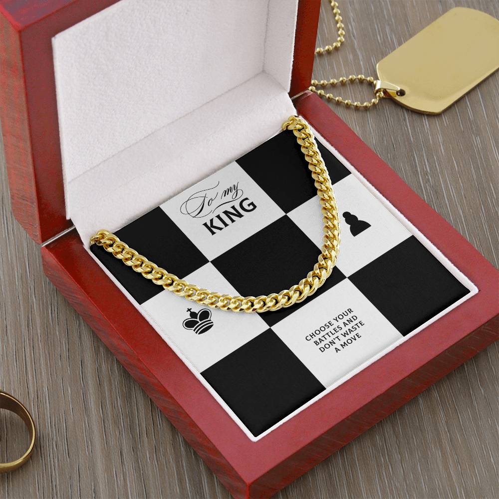 To My King Cuban Link Chain Gift To Husband Boyfriend Fiancé Gifts For Him Men Chain Necklaces