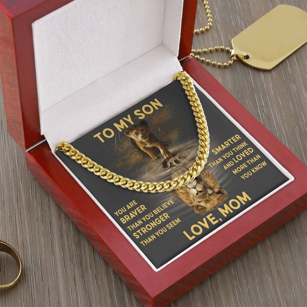 To My Son - Love Mom Cuban Link Chain