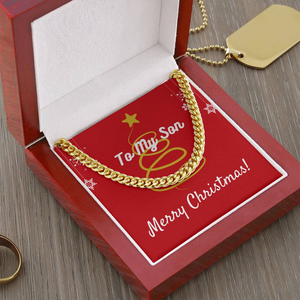To My Son Merry Christmas Cuban Link Chain