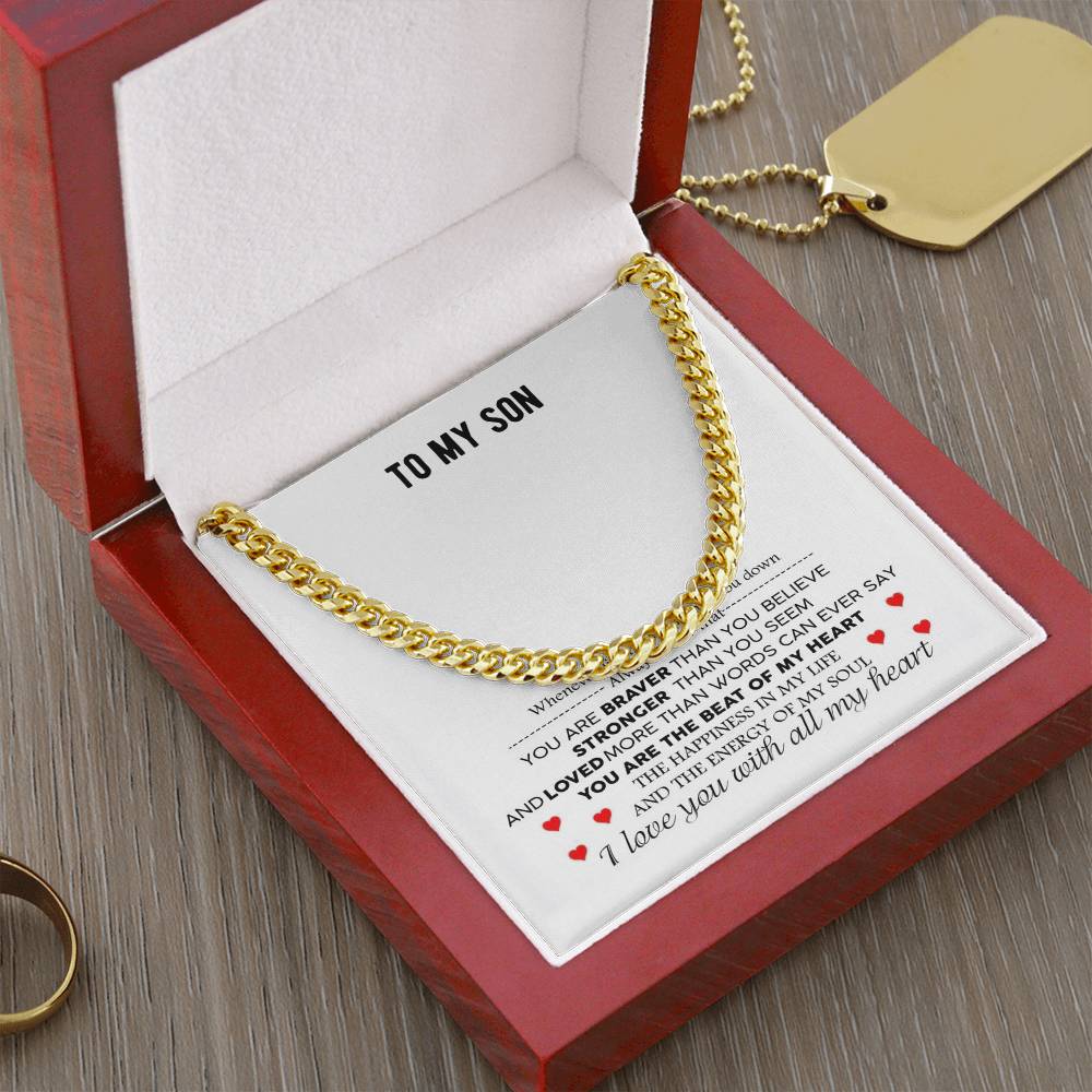 The Energy Of My Soul I Love You With All My Heart Gift For Son Cuban Link Chain Necklace