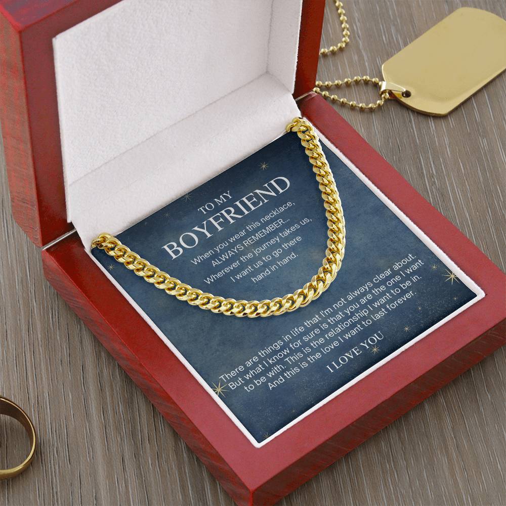 To My Boyfriend Starry Night Cuban Chain Necklace Cuban Link Chain