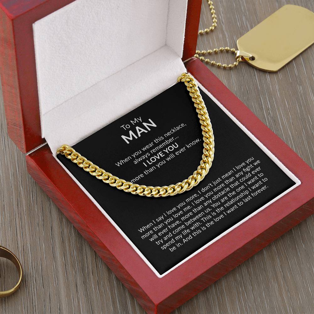To My Man - Sentimental Gift Cuban Link Chain