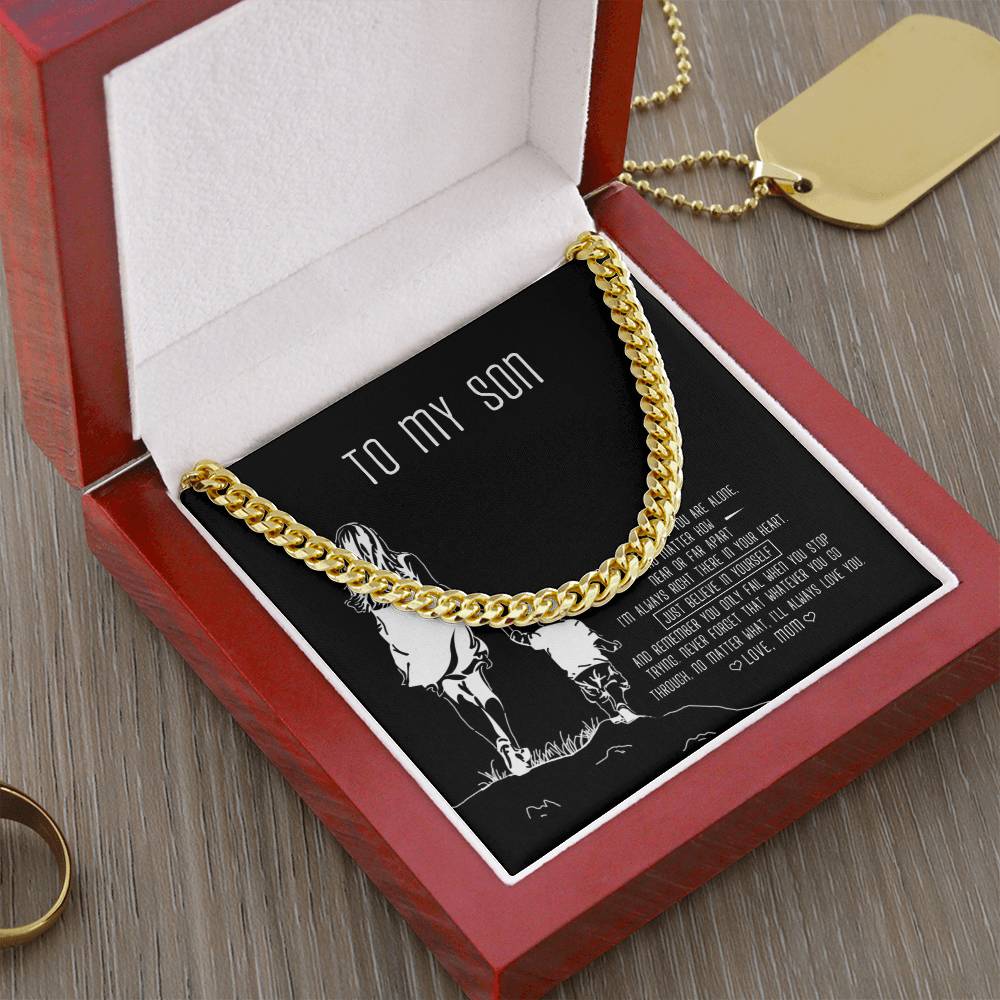 To My Son Cuban Link Chain Necklace