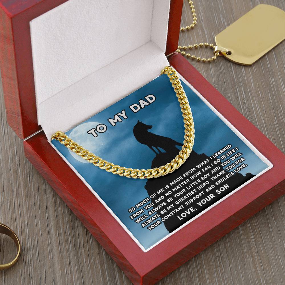 Gifts For Dad From Son Silver Cuban Link Chain Fathers Day Gift Dad Birthday Gift Father Of The Groom Gift